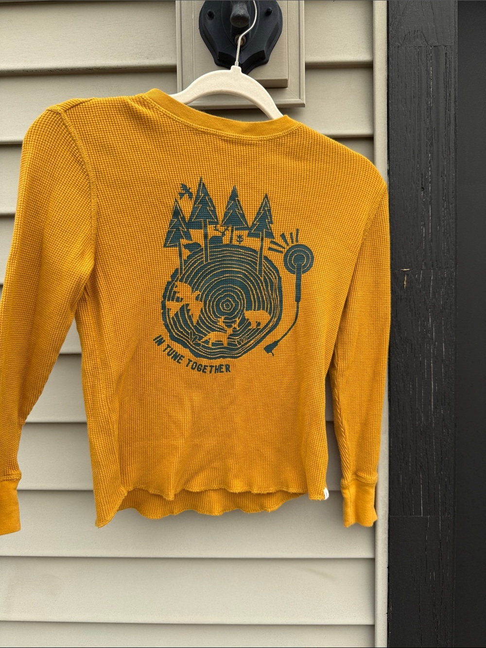 GAP Mustard Yellow Long Sleeve Graphic Thermal Top